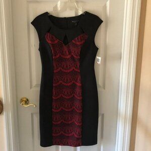 Connected Apparel Black & Red Laced Dress NWT Size 10